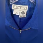 Dress Barn Wool Vintage Blazer Blue Zip Up Lined Career Long Sleeve Chic Size 6 Photo 4