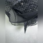 ZARA  Womens Sheer Polka Dot Organza Blouse White Collar Crystal Buttons S NWOT Photo 5