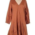 Maggy London  | Adobe Burnt Orange Stretch Cotton Knee Shirt Dress Size 6 Small Photo 0