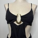 Black Cutout Swimsuit with bronze detail one piece open back Xs Photo 3