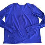 Lululemon Rush Hour Long Sleeve Sapphire Blue Size 12 Rulu Long Sleeve Top Photo 4