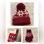 Forever 21 New holiday crew socks, hat & groves set NWT&NWOT fair isle snowflake Photo 1
