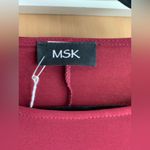 MSK Elegant Burgundy Dress with Pearl Accent Sleeves. Size Photo 1