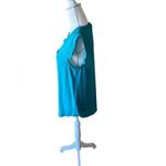 J.Crew  Teal Split‎ Neck Sleeveless Blouse Photo 1