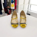 J.Crew Penelope Vintage Patent Leather Peep Toe Mary Jane Heels Charcoal Size 7 Photo 3