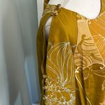 Vintage Waltah Clarkes Honolulu Elegant Floral Mustard Dress Large Hawaii Gold Photo 1