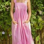 Free People Isabella Maxi Dress Boho Summer Vacation Resort Lightweight Sz XL Pi Photo 0