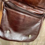 Borssa Brown Colorful Embroidered Floral Mexican Boho Real Leather Small Purse N Photo 4