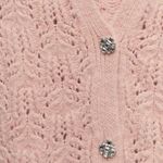 ZARA  New Openwork Knit Vest
Cardigan Pink Jewel Button V-
Neck Size M NWOT Photo 8