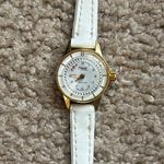 Prelude De‎ Lux women’s vintage dainty white/gold adjustable leather watch White Photo 1