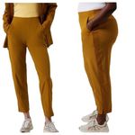 Athleta Brooklyn Ankle Pant Tailored Fit Pull On Pocket Casual Mustard Yellow 12 Photo 1