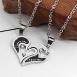 Cute Romantic I LOVE YOU Heart Pendant Necklace Silver Photo 3