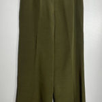 FLORES & FLORES Wide Leg Dress Pants Green Size 10 NEW 100% Silk Designer Career Photo 0