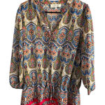 Jones New York  Size L Multicolor Paisley Blouse Photo 0