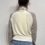 Free People  Cream Colorblock Quarter Zip Sweater Sz S Photo 10