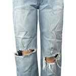 Abercrombie & Fitch  90's Relaxed Blue Distressed Wide Leg Denim Jeans Pants 27 Photo 0