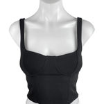 ZARA Women's Black Sleeveless Square Neck Cami Bandeau Crop Corset Tank Top Sz S Photo 0