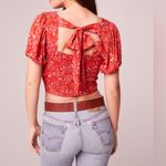 Band of Gypsies Tops Band Of The Free Joelle Crimson Floral Smocked Top ❤️ Photo 1