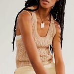Free People  NWOT | High Tide Cable Knit Tank in Shooting Start Combo | L Photo 0