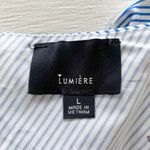 Lumière New  Floral Striped One Shoulder Long Sleeve Shirt Blue Multi Photo 13
