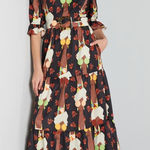 Hutch NWT  ModCloth‎ Let's Go Boho Black Long Sleeve Belted Maxi Dress Size 10 Photo 0