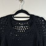Maeve Anthropologie sweater women's Medium blue white open fisherman knit work Photo 1