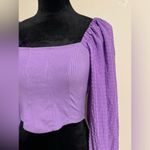 Urban Outfitters EUC  Purple Puff Sleeve Corset Blouse size small Photo 2