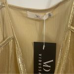 NWT VIDUSSA Womens Tank Tops V Neck Sparkle Cami Top | Size: Large Gold Photo 3