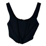 ZARA  NWT Black Corset Style Bustier Fitted Cropped Tank Top Small Photo 0