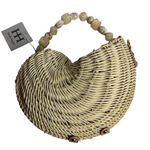 Haute Hippie Women's Natural Shell Tote with Beaded Handle Photo 0