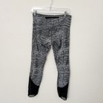 Lululemon [] Gray Jacquard Mid Rise Beat The Heat Tight Mesh Run Leggings Size 8 Photo 2