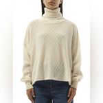 Chloé Pointelle Wool Alpaca Silk Turtleneck Sweater Iconic Milk Cream Size Small Photo 13