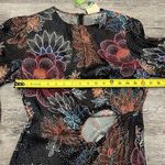Farm Rio  NWT Sparkle Flowers Black Satin Mini Dress - small ($225) Photo 12