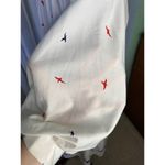 Shirt dress 1970s nautical birds sail boat white red blue Size XL Photo 8
