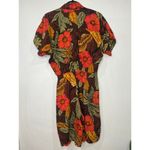 American Vintage Womens Vintage 80's Cimmaron Dress Romper Floral Hawaiian M 7/8 Brown Orange Photo 6