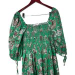 Cara Cara Green Jazzy Smocked Cotton Voile Midi Dress sz L Size L Photo 3
