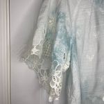 Anthropologie  Lace Trimmed Tie Dye and Embroidered Cotton Tie Neck Top Photo 6