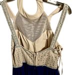 Say Yes to The Prom Dress Womens Size 3 Blue Beaded Halter Neck Sheer Satin Zip Photo 7