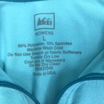 REI Lightweight 1/4 Zip LS Shirt Women L Jade UPF Outdoor Sporty Travel Made USA Blue Size L Photo 6