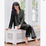 Black Satin Pajama Set Size undefined Photo 1