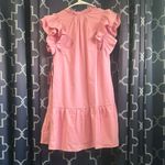 MOD On Trend Pink Ruffle Shoulder Dress Size M Photo 2