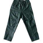 LORD & TAYLOR Women Green Straight Soft Genuine 100% Leather Pants VTG Sz 16 Black Photo 0