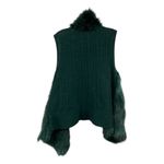 Theory  Ermy Atlanta Raccoon Fur & Wool Knit Vest Dark Green L Photo 5