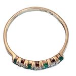 10K Yellow Gold Round Green Emerald Ring Sz 5.75 Photo 5