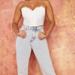 Pretty Little Thing Prettylittlethings Cream Satin Pleated Crop Corset - size 12 Photo 10