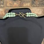 Akola "Dynamic Demi" Light Green Paper Pearl Gold Tone Coptic Cross Neck… Photo 3