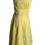 Vintage 90s Tulle Party Prom Dress S Yellow Sleeveless Lined Petticoat Pinup Photo 4