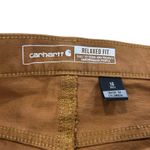 Carhartt Women's Rugged Flex Loose Fit Canvas Double-Front Brown Pants 16T Tall Photo 5