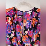 Topshop Deep V-Neck Floral Open Back Batwing Sleeve MIDI Dress Size 8 Photo 2