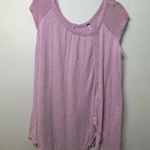 Free People  Linen Blend Slit Front Loose Top Size XS Short Sleeve Lagenlook Photo 1